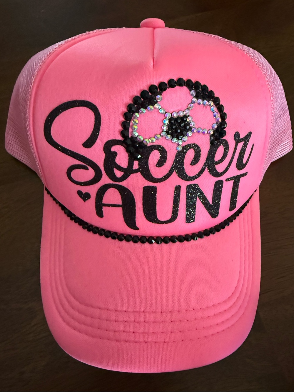 NEW Custom "Soccer Aunt" Trucker Hat - Pink